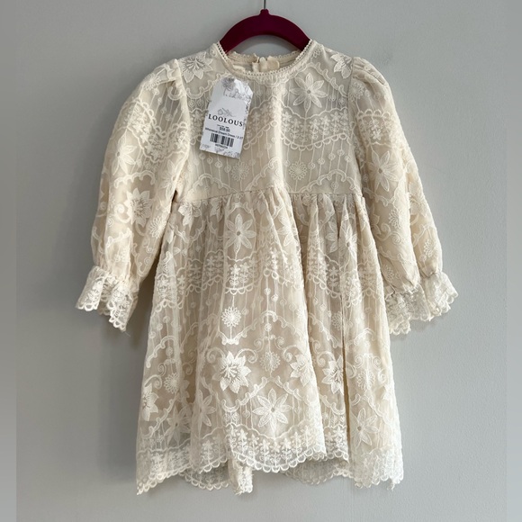 House of Loolous Other - House of Loolous NWT Whimsical Dream Long Sleeve Toddler Dress, Ivory Lace, 2-3T